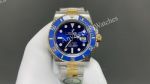 Clean Factory Rolex Submariner 41mm 3235 Movement Blue Face TT Gold Band Watch